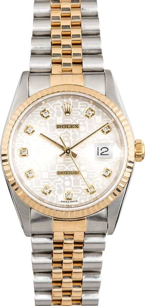 rolex datejust mens watch with diamonds 16234g|rolex datejust 16233 day night.